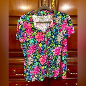 Lilly Pulitzer Floral Multicolor Jersey Top